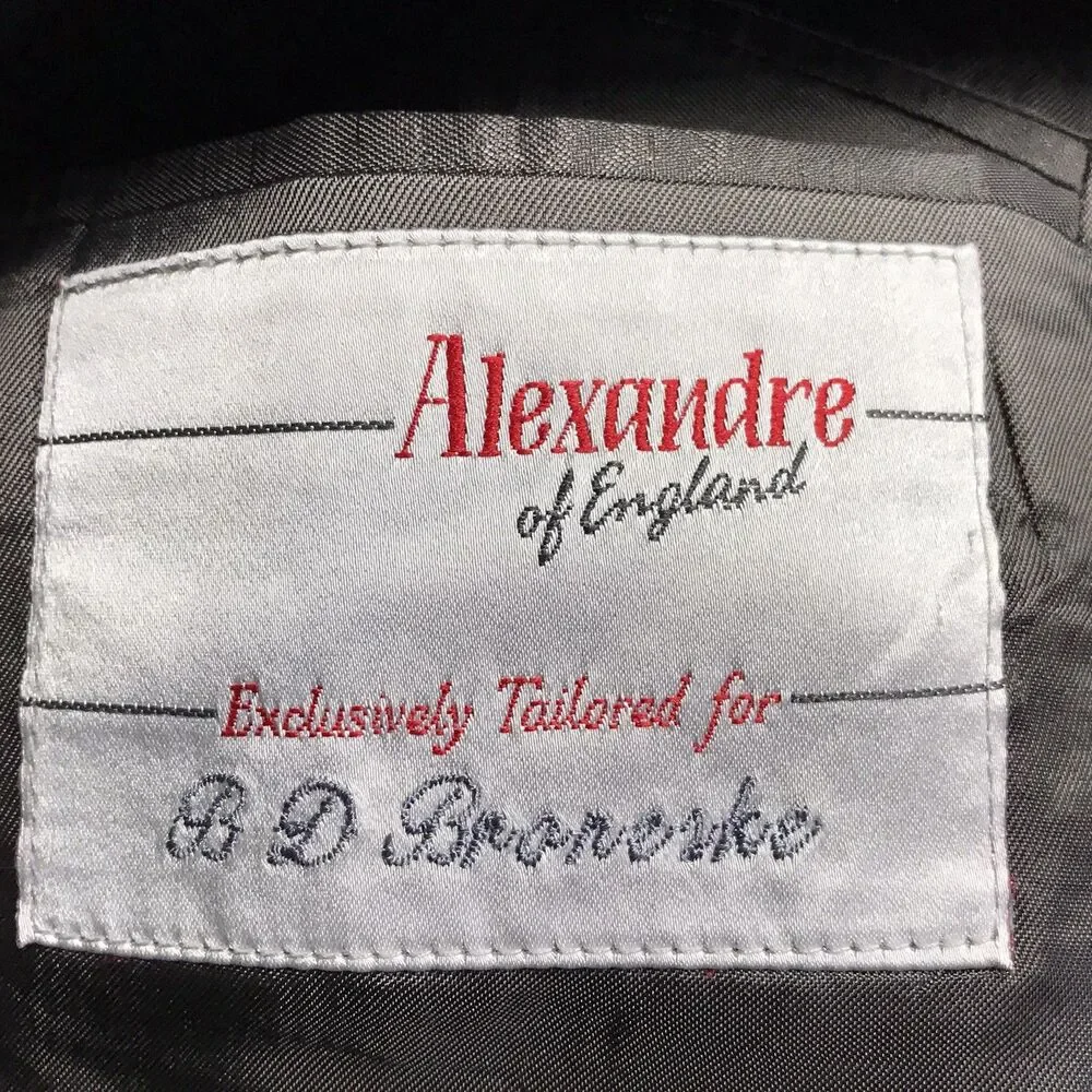 ALEXANDRE London Harris Tweed Sport Coat Men 44 Gray Vintage Hand Woven